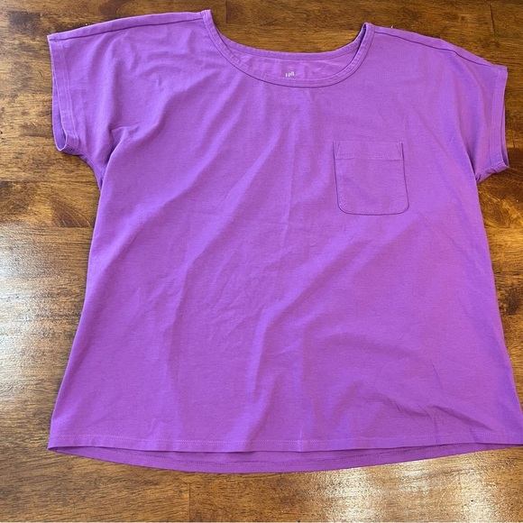 J. Jill one pocket short sleeve t shirt purple size medium Petite - Picture 1 of 4